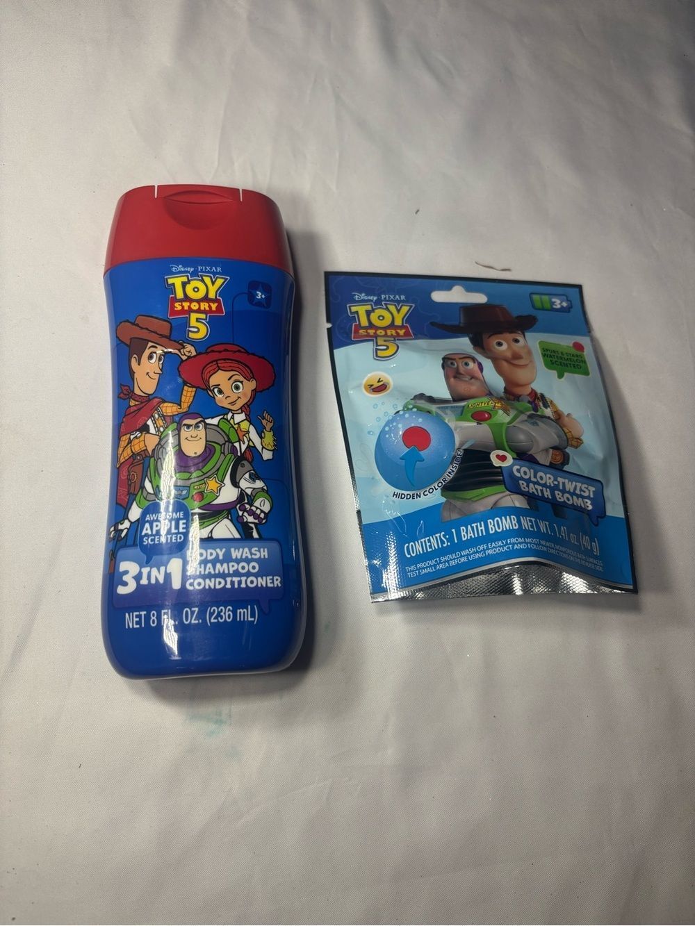 2 New Toy Story 5 Kids 3-in-1 Body Wash Shampoo Conditioner - Blue/Red